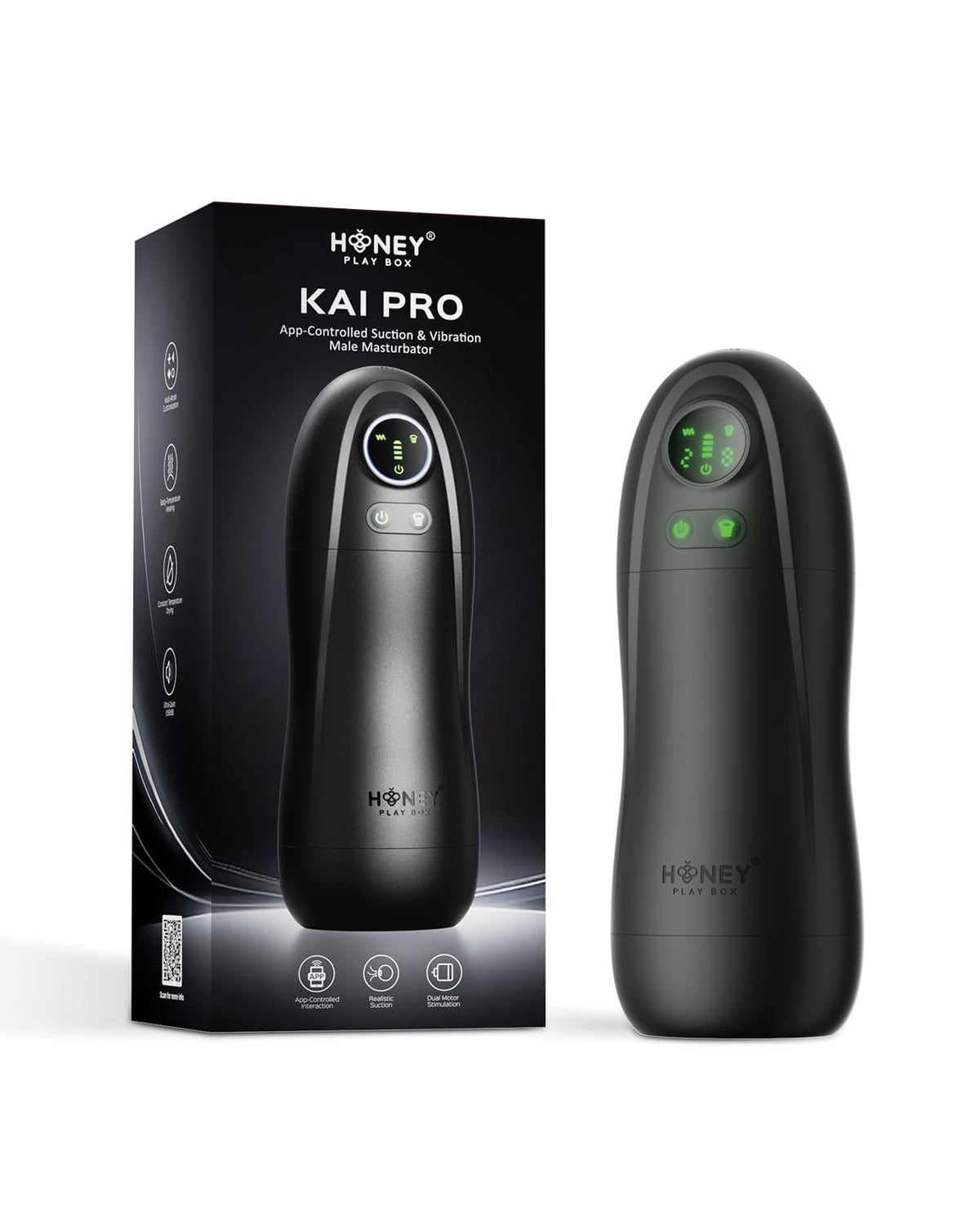 Kai Pro App-Controlled Sucking & Vibrating Male Masturbator by Honey Play Box