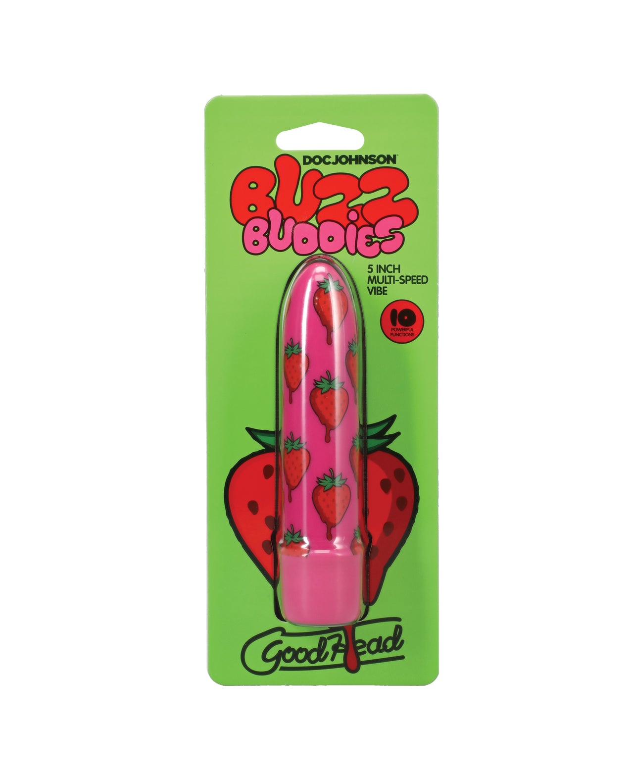 GoodHead Buzz Buddies 5" Multi-Speed Vibe - Strawberries by GoodHead