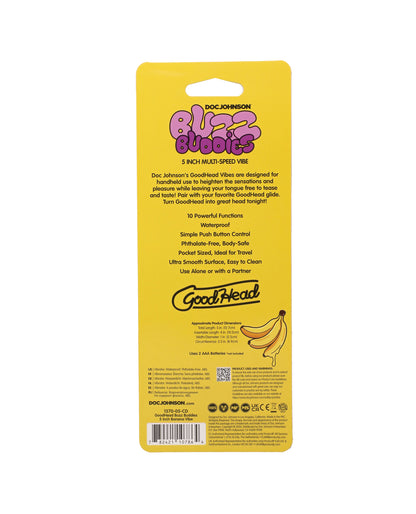 GoodHead Buzz Buddies 5" Multi-Speed Vibe - Bananas by GoodHead