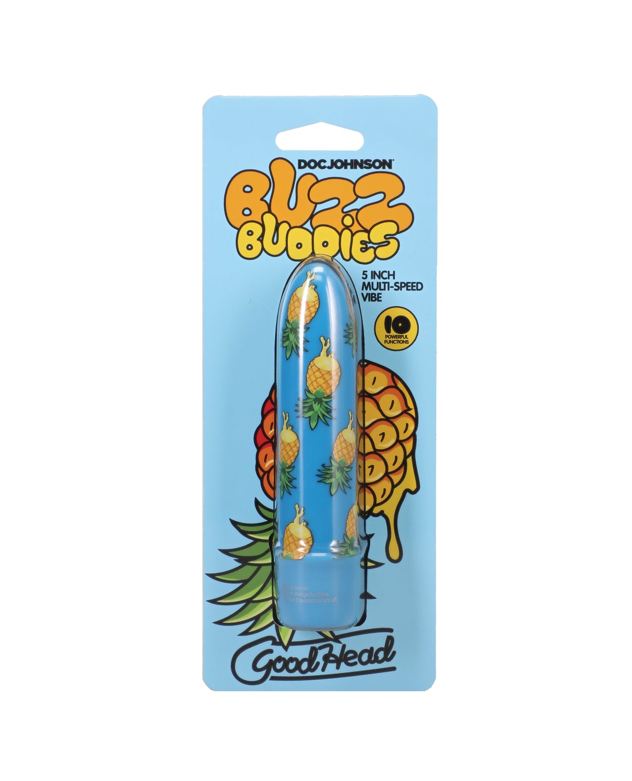 GoodHead Buzz Buddies 5" Multi-Speed Vibe - Pineapple by GoodHead