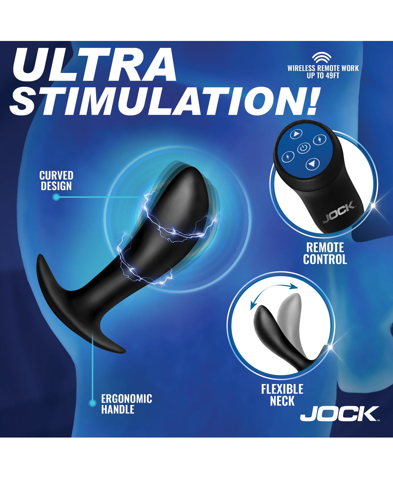Curve Toys Jock Electro Spark E-Stim Slim Prostate Plug by Jock
