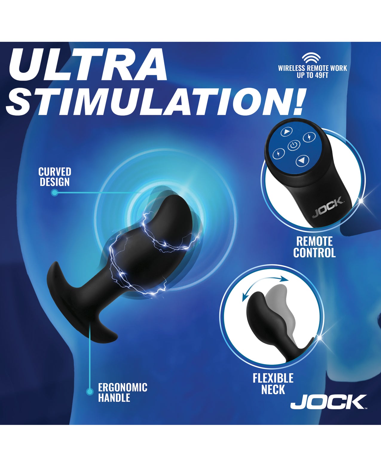 Curve Toys Jock Electro Volt E-Stim Curved Prostate Plug by Jock