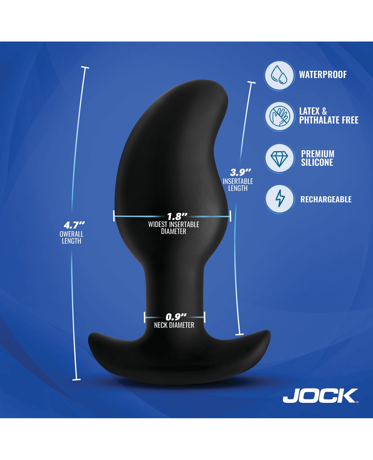 Curve Toys Jock Electro Volt E-Stim Curved Prostate Plug by Jock