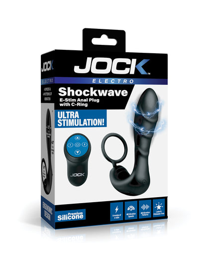 Curve Toys Jock Electro Shockwave E-Stim Anal Plug w/C-Ring by Jock