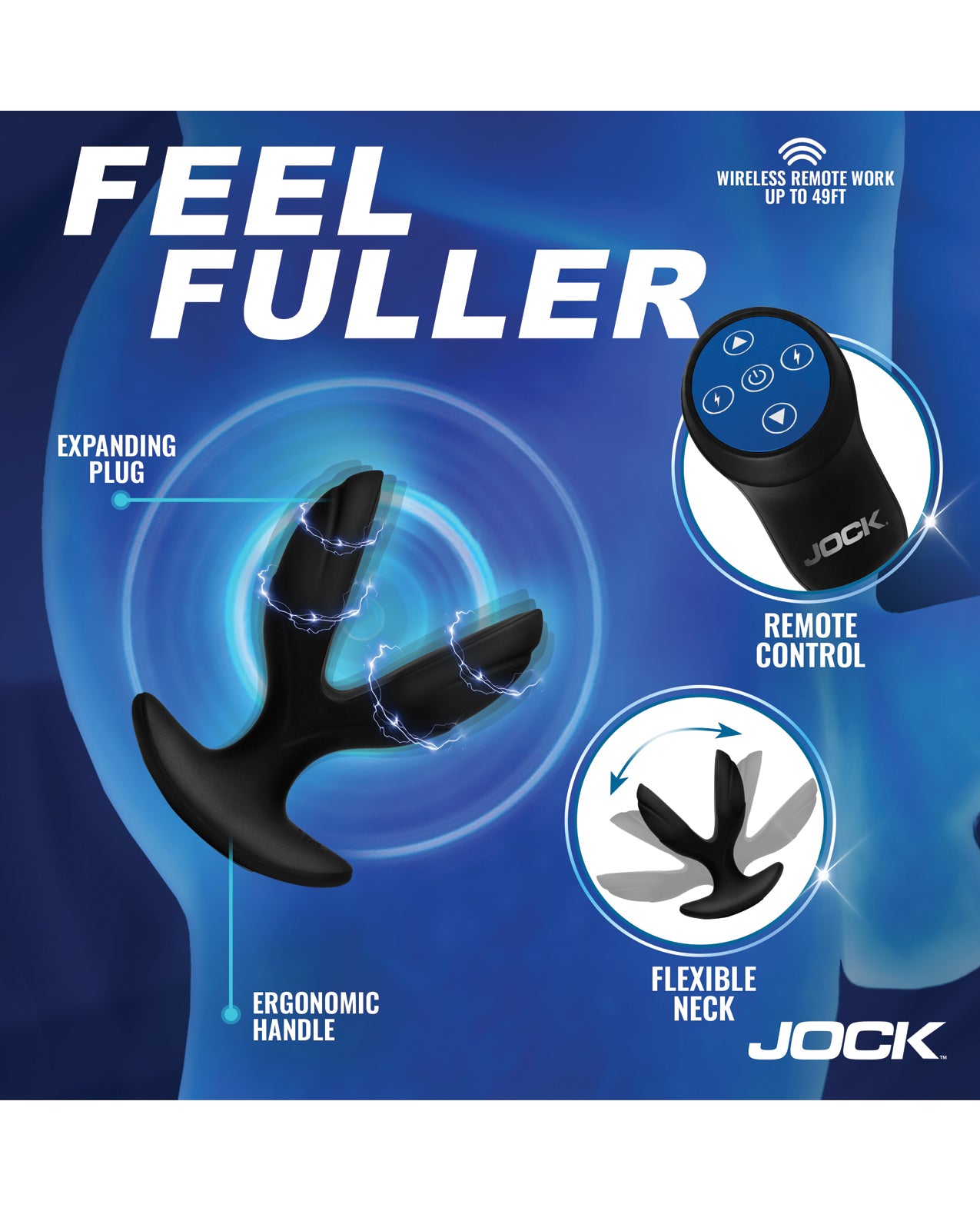 Curve Toys Jock Electro Power Pulse E-Stim Anchor Anal Plug by Jock