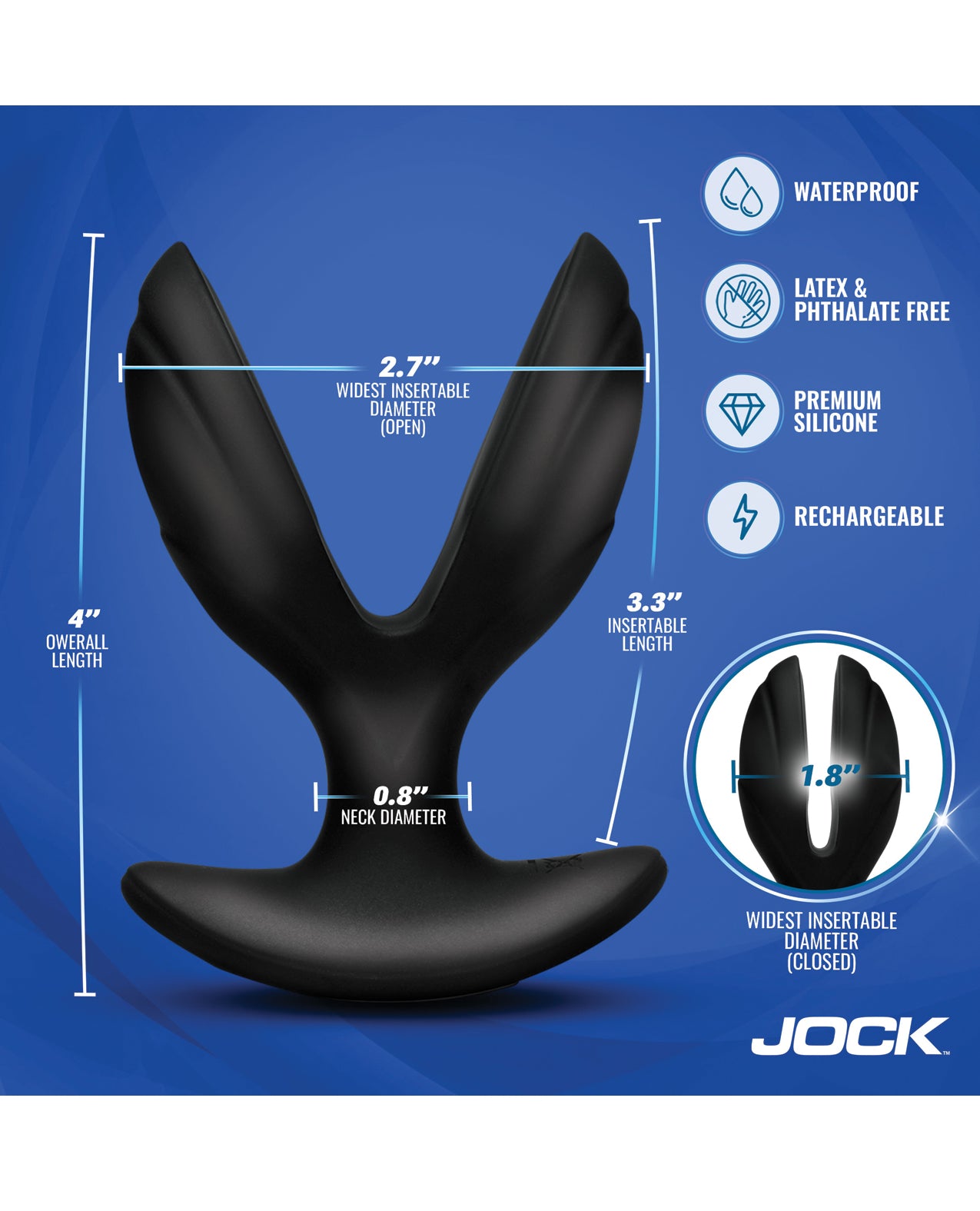 Curve Toys Jock Electro Power Pulse E-Stim Anchor Anal Plug by Jock