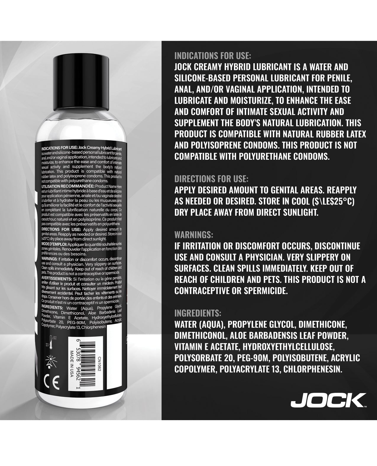 Curve Toys Jock Creamy Cum Lubricant - 8 oz by Jock