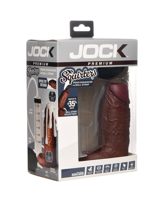 Curve Toys Jock Enhancers Squirting Silicone Penis Enhancer - Dark by Jock