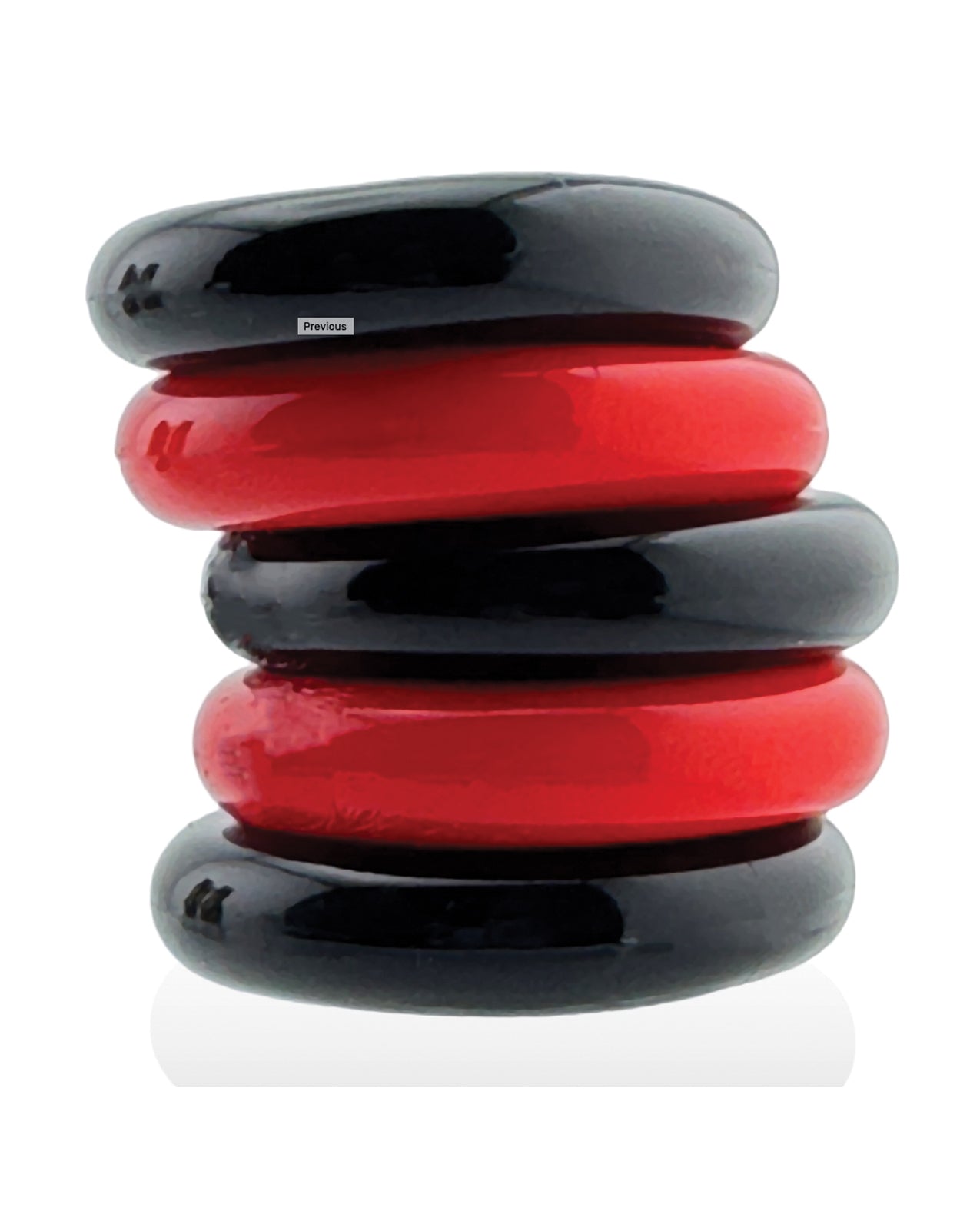 Hunky Junk Jacker 5 Pack Cockrings - Red/Black by Hunky Junk