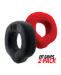 Hunky Junk Fit Grips 2 Pack Ergo-Fit Cockrings - Black/Red by Hunky Junk