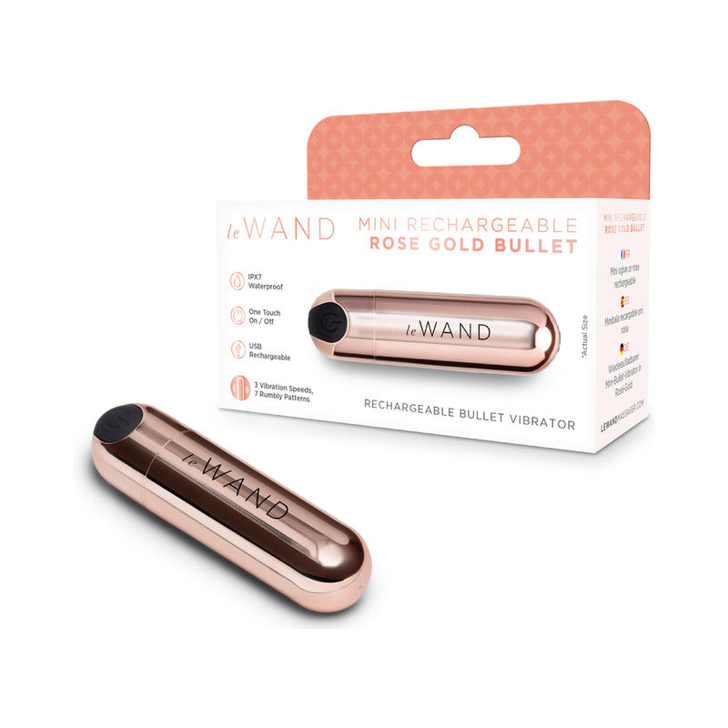 Le Wand Essentials Mini Rechargeable Rose Gold Bullet Vibrator by COTR Inc.