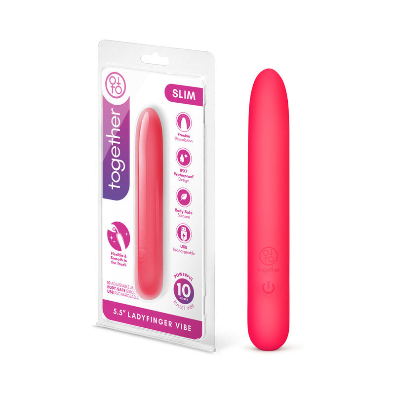 Together Mini Vibes Slim 5.5 in. Ladyfinger Vibe by COTR Inc.
