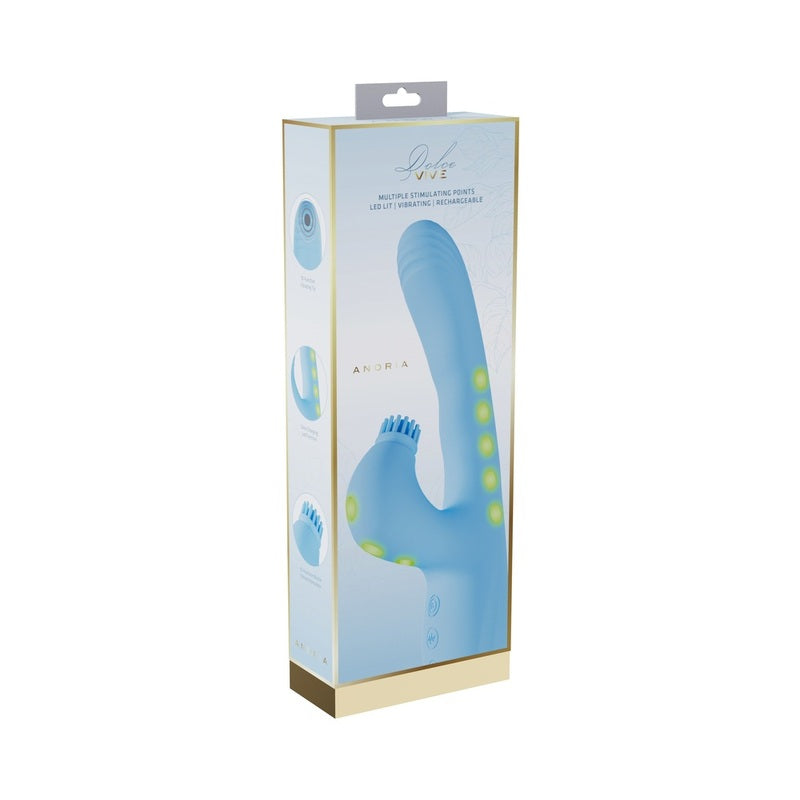 VIVE Andria LED G-Spot Vibrating and Tap Clit Stimulator Blue by Shots America LLC