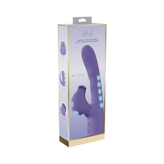 VIVE Andria LED G-Spot Vibrating and Tap Clit Stimulator Lavender by Shots America LLC