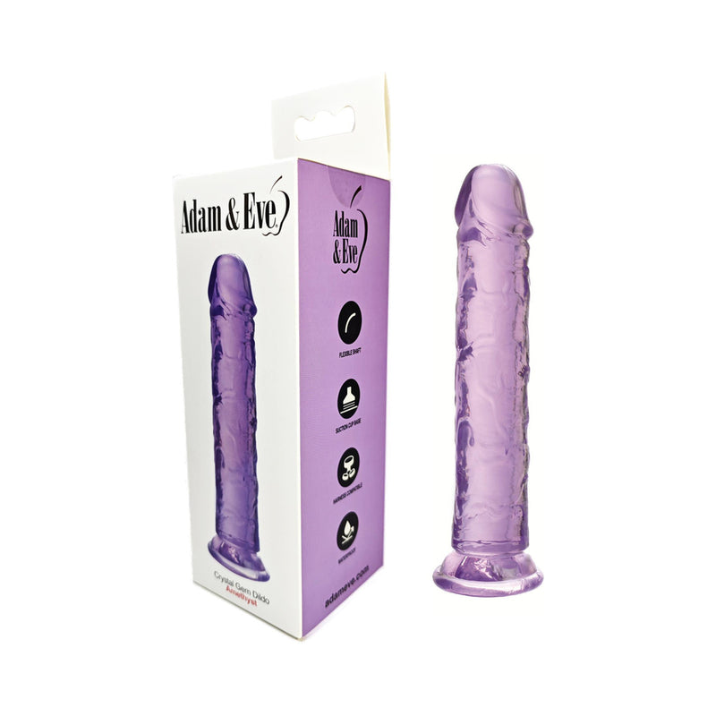 Adam & Eve Crystal Gem 7 in. Dildo Amethyst by PHE/Adam and Eve