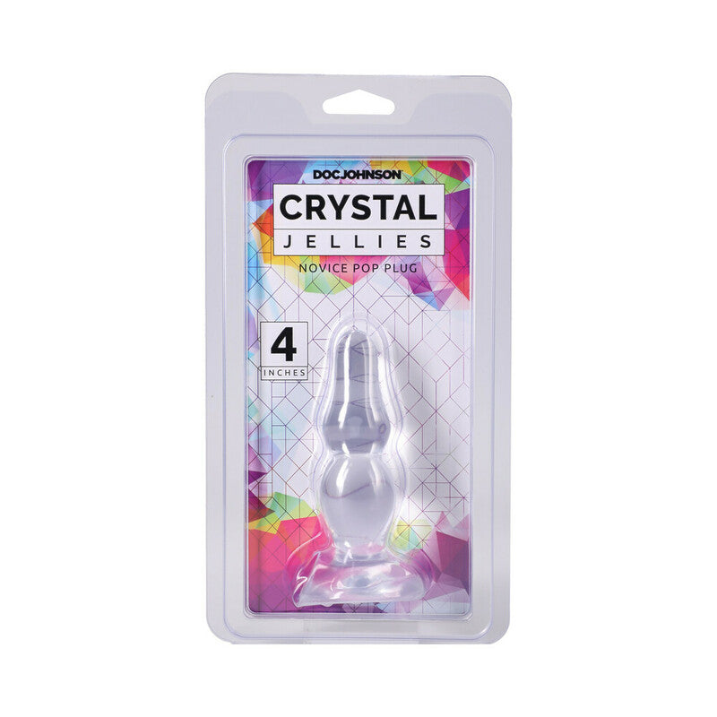 Crystal Jellies Novice Pop Plug 4 in. Clear by Doc Johnson
