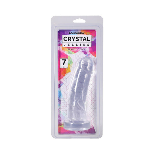 Crystal Jellies Realistic Cock 7 in. Clear by Doc Johnson