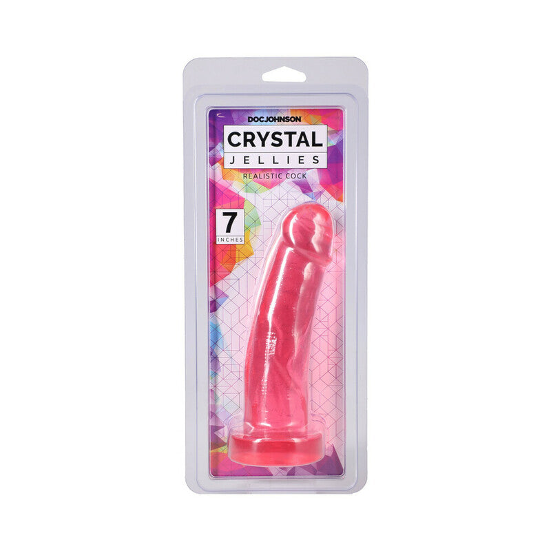 Crystal Jellies Realistic Cock 7 in. Pink by Doc Johnson