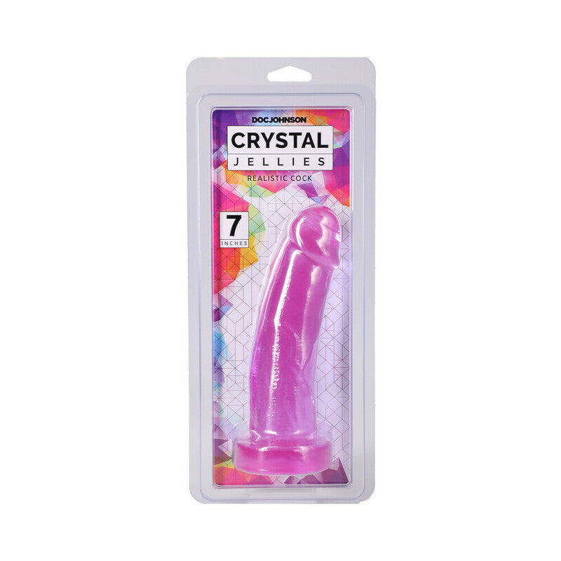Crystal Jellies Realistic Cock 7 in. Purple by Doc Johnson