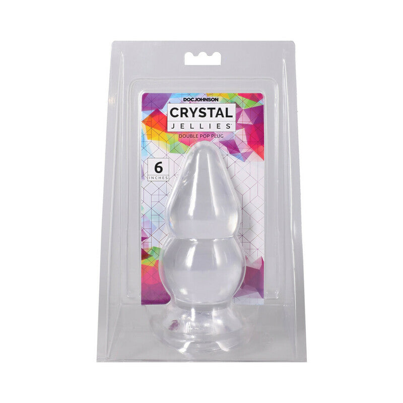Crystal Jellies Double Pop Plug 6 in. Clear by Doc Johnson