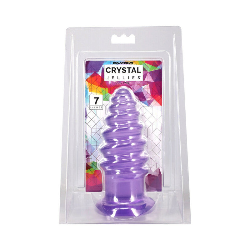 Crystal Jellies Anal Twist 7 in. Purple by Doc Johnson