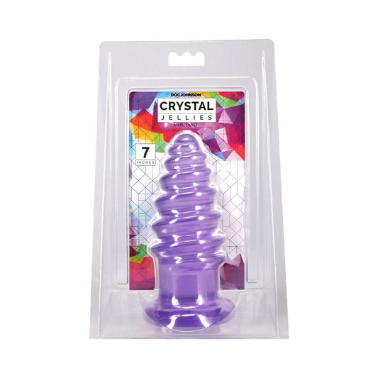 Crystal Jellies Anal Twist 7 in. Purple by Doc Johnson
