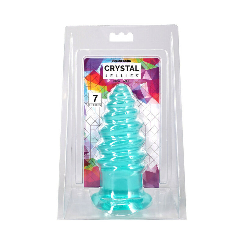 Crystal Jellies Anal Twist 7 in. Teal by Doc Johnson