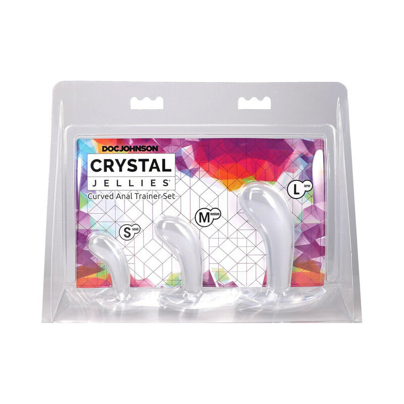 Crystal Jellies Curved Anal Trainer Set Clear by Doc Johnson