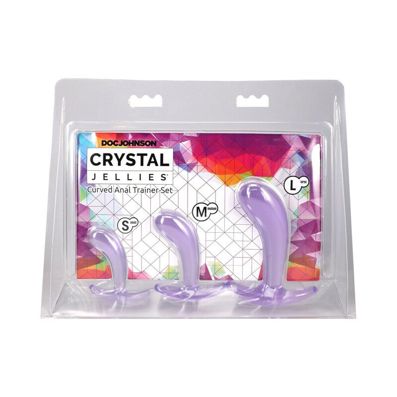Crystal Jellies Curved Anal Trainer Set Purple by Doc Johnson