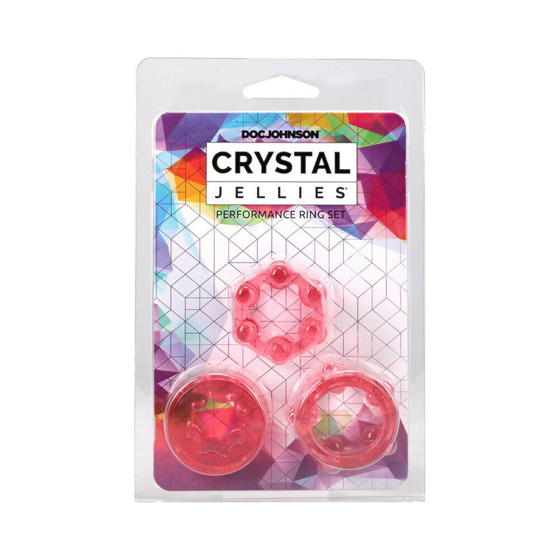 Crystal Jellies Performance Ring Set Pink by Doc Johnson