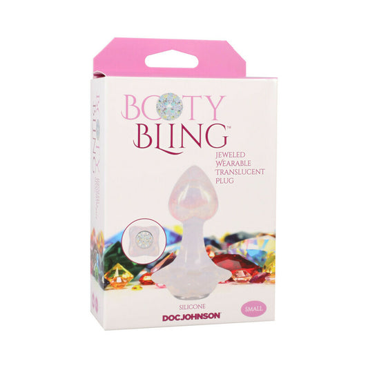 Booty Bling Jeweled Wearable Silicone Plug Small Translucent by Doc Johnson