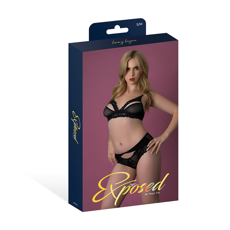 Magic Silk Rush Bra & Panty Set Black S/M by Magic Silk