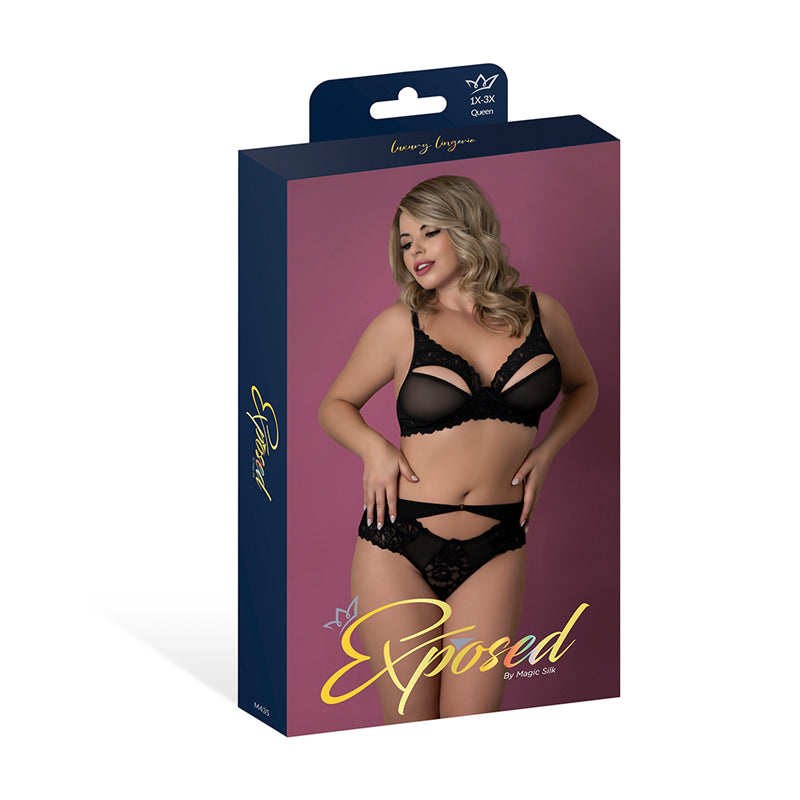 Magic Silk Rush Bra & Panty Set Black Queen Size by Magic Silk