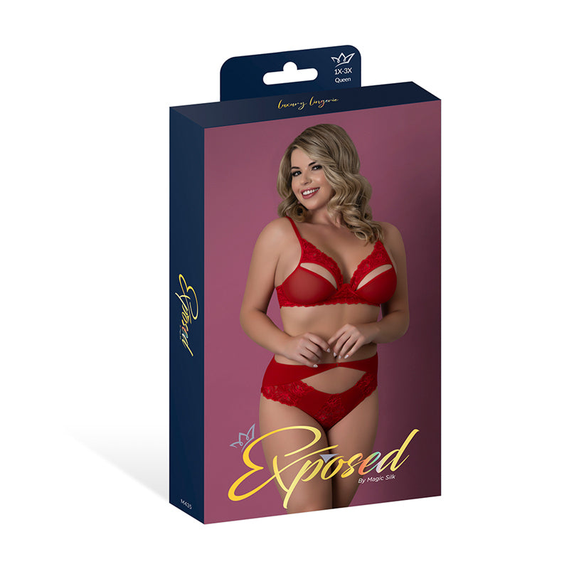 Magic Silk Rush Bra & Panty Set Red Queen Size by Magic Silk