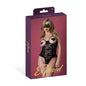 Magic Silk Sinful Cupless Crotchless Teddy with Pasties & Mask Set Black L/XL by Magic Silk
