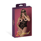 Magic Silk Sinful Cupless Crotchless Teddy with Pasties & Mask Set Black Queen Size by Magic Silk