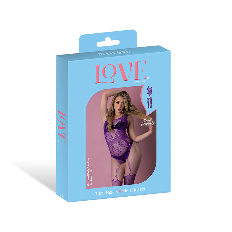 Magic Silk Seamless Gartered Bodystocking Violet O/S by Magic Silk