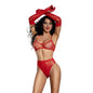 Dreamgirl Lace Seamless 3-Piece Set Red O/S by Dreamgirl International