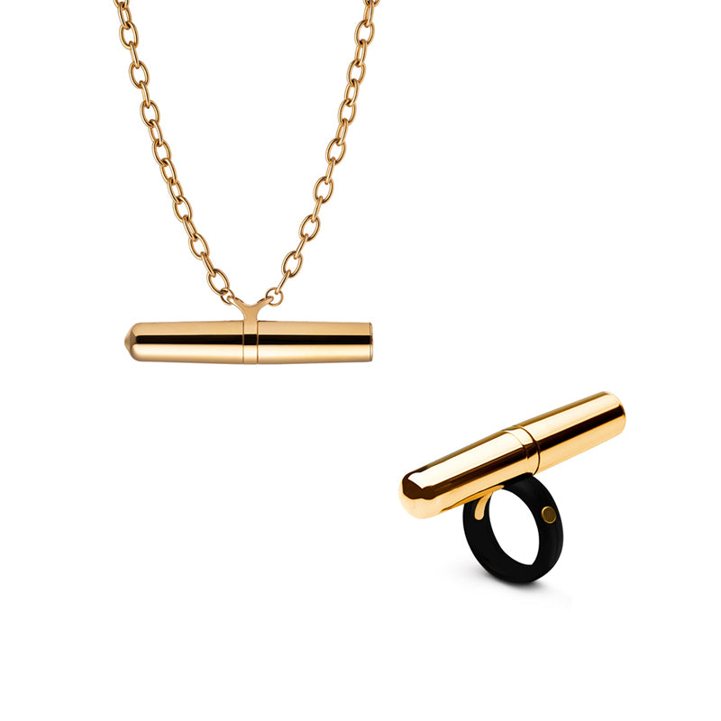 Crave Tease Collection (Necklace + Ring) Gold by Crave Innovations