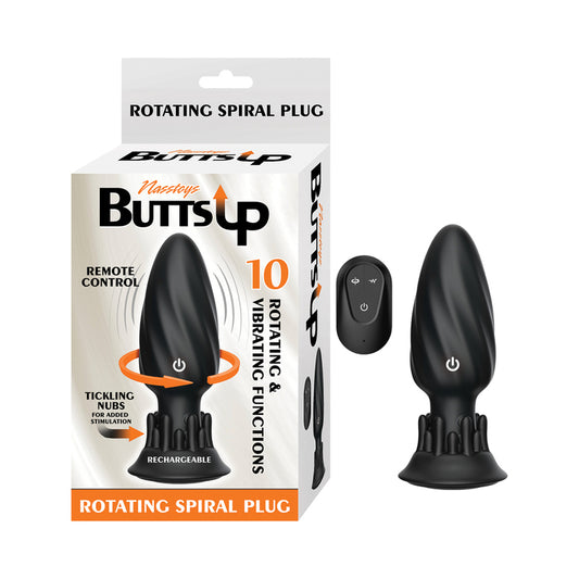 Butts Up Rotating Spiral Plug Black by Nasstoys
