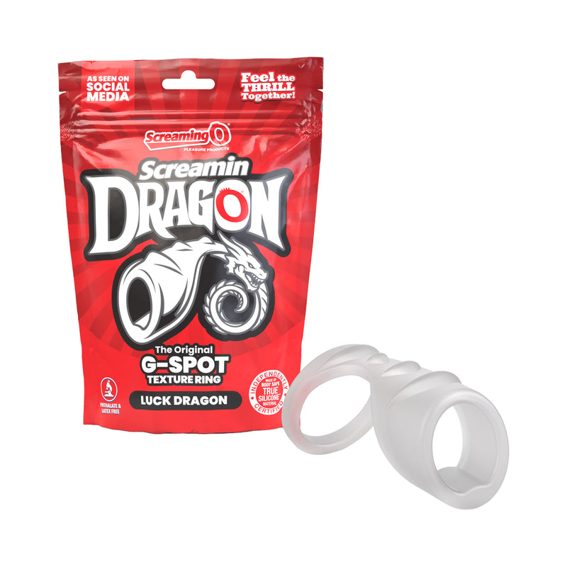 Screamin' Dragon Luck Dragon G-Spot Texture Ring Clear by Screaming O