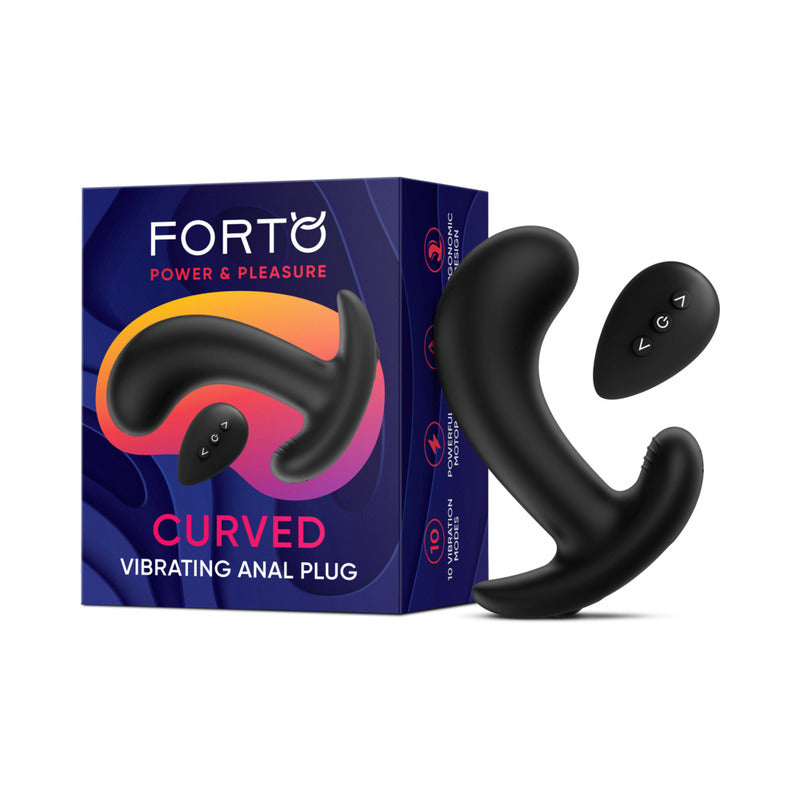 Forto Curved Vibrating Plug Black by Vvole