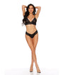 Day to Night Lace Reversible Bra & Thong 2 pc Set - Black M/L by Escante