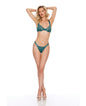 Emerald Lurex Floral Embroidered Lace Underwire Cup Bra & Panty 2 pc Set - Emerald Green/Gold SM by Escante