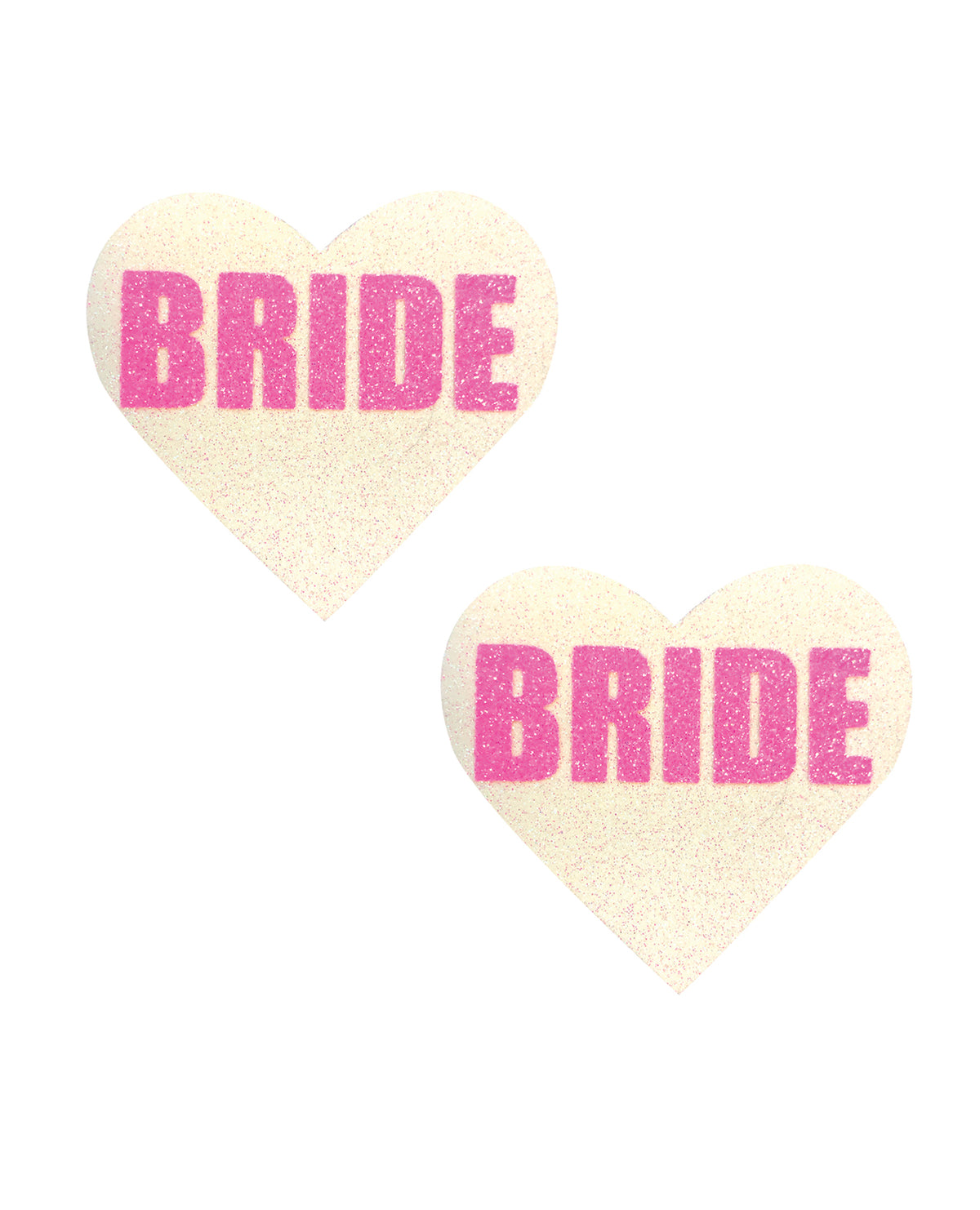 Neva Nude Bride Glitter Blacklight Pasties - Neon Pink/White O/S by Neva Nude
