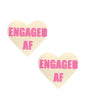Neva Nude Engaged AF Glitter Blacklight Pasties - Neon Pink/White O/S by Neva Nude