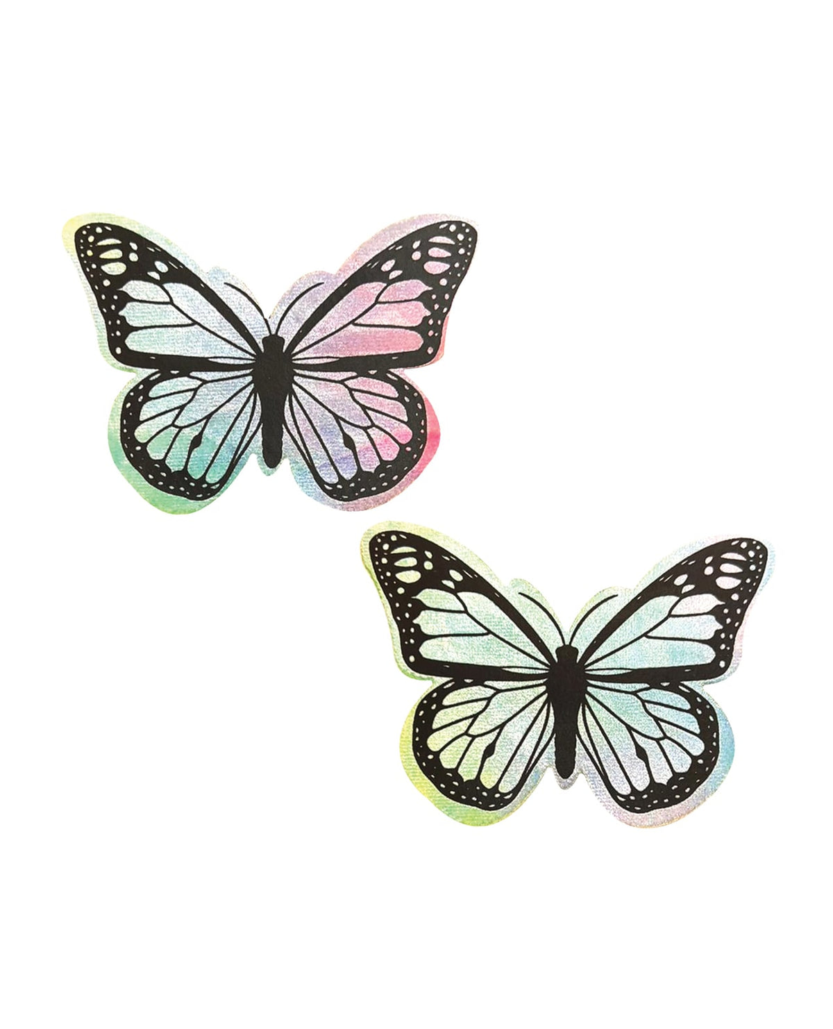 Neva Nude Sherbet Tie Dye Velvet UV Butterfly Pasties - Rainbow O/S by Neva Nude