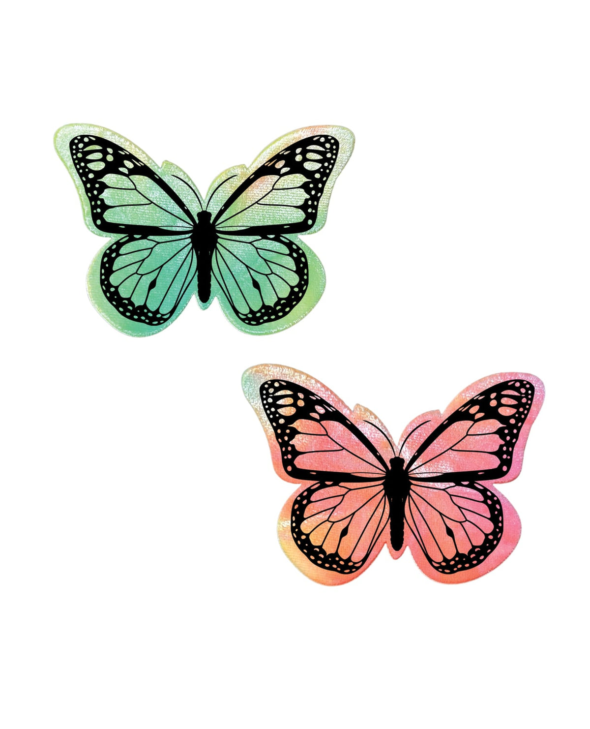 Neva Nude Sherbet Tie Dye Velvet UV Butterfly Pasties - Rainbow O/S by Neva Nude