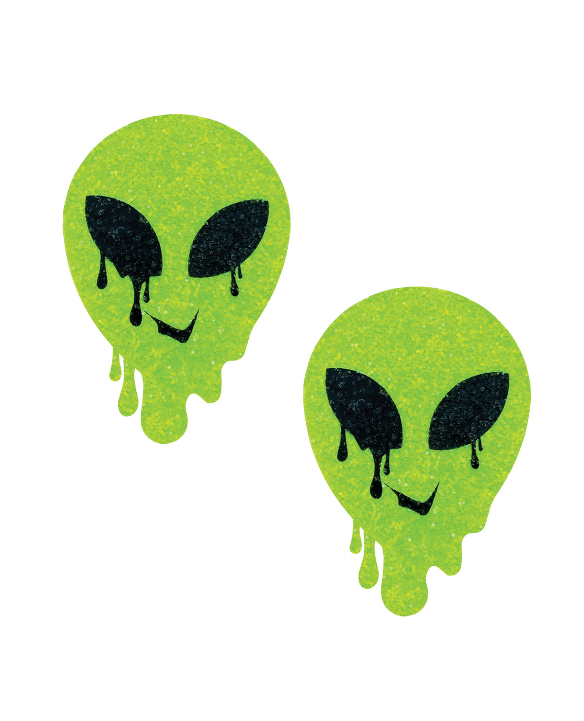 Neva Nude Super Sparkle Blacklight Glitter Melty Alien Pasties - Green O/S by Neva Nude