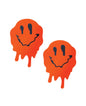 Neva Nude Smiley Vibes Blacklight Pasties - Neon Orange O/S by Neva Nude